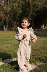 Beige Ruffled Jumpsuit